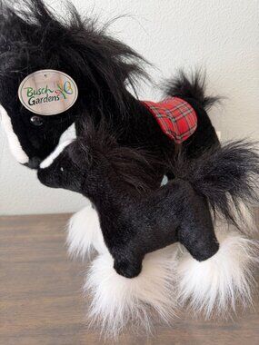 Busch Gardens Black Clydesdale Horse and Baby Pony Plush Stuffed Animal NWT